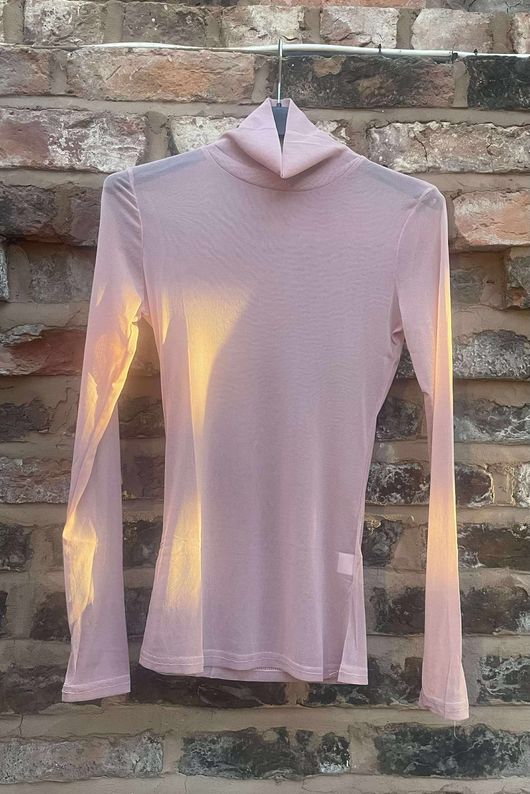 Essential Stretch Mesh Polo Layering Top Antique Rose /25 